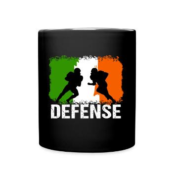 American Football Irland Defense - Tasse einfarbig - Schwarz - Vorne
