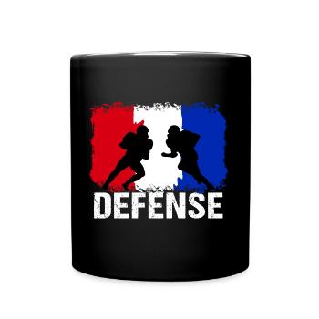American Football Frankreich Defense - Tasse einfarbig - Schwarz - Vorne