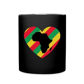 T-shirt Black History Month Africa Heart - Full Colour Mug - black - Front