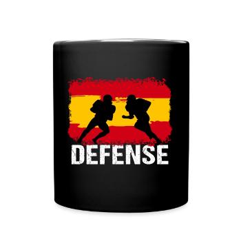 American Football Spanien Defense - Tasse einfarbig - Schwarz - Vorne
