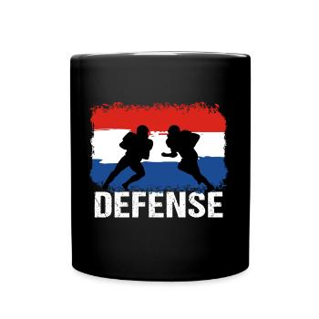 American Football Niederlande Defense - Tasse einfarbig - Schwarz - Vorne