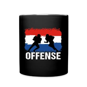 American Football Niederlande Offense - Tasse einfarbig - Schwarz - Vorne