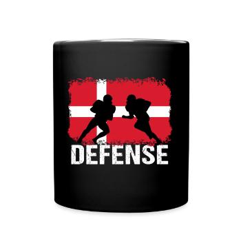 American Football Dänemark Defense - Tasse einfarbig - Schwarz - Vorne