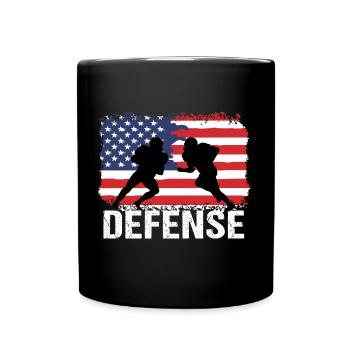 American Football USA Defense - Tasse einfarbig - Schwarz - Vorne