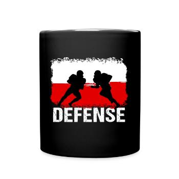 American Football Polen Defense - Tasse einfarbig - Schwarz - Vorne