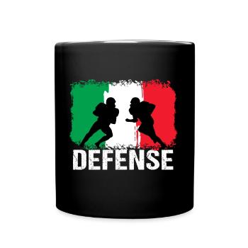 American Football Italien Defense - Tasse einfarbig - Schwarz - Vorne