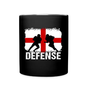 American Football England Defense - Tasse einfarbig - Schwarz - Vorne