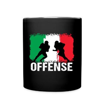 American Football Italien Offense - Tasse einfarbig - Schwarz - Vorne