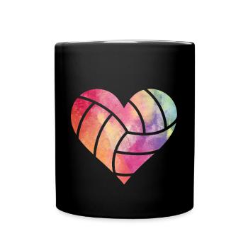 Volleyball Heart - Full Colour Mug - black - Front