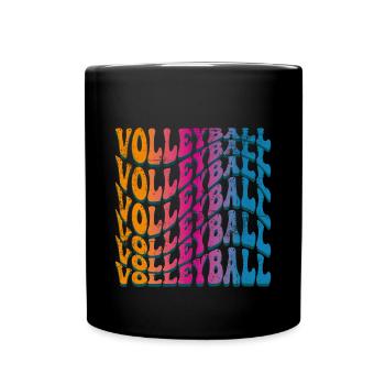 Volleyball Vintage - Tasse einfarbig - Schwarz - Vorne