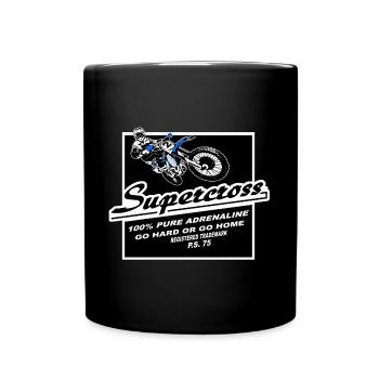 Supercross - Moto Cross - Motocross - Tasse einfarbig - Schwarz - Vorne
