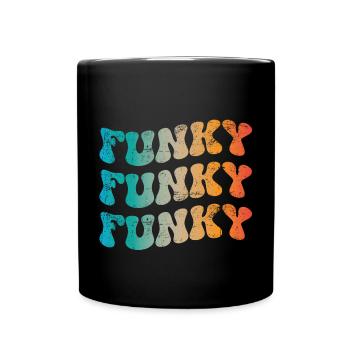 Funky Musik Vintage - Tasse einfarbig - Schwarz - Vorne