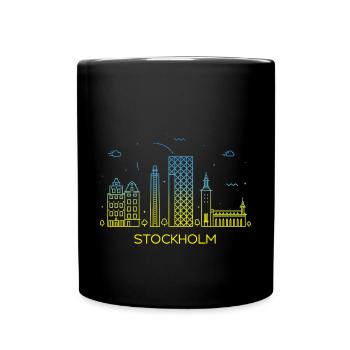 Stockholm Skyline - Full Colour Mug - black - Front