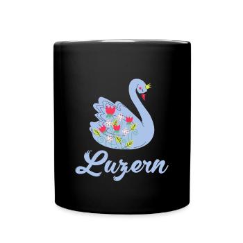 Luzern Schwan - Tasse einfarbig - Schwarz - Vorne