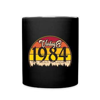 1984 Vintage - Tasse einfarbig - Schwarz - Vorne