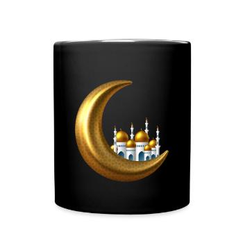 Goldiger Halbmond Islam - Tasse einfarbig - Schwarz - Vorne