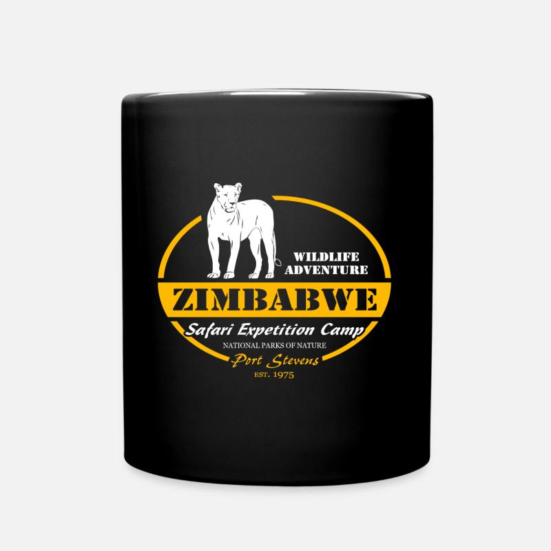 Zimbabwe - Lion - Full Colour Mug - black