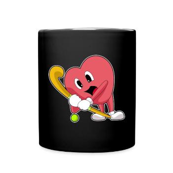 Heart Field Hockey Field Hockey Stick - Mug uni - noir - Devant