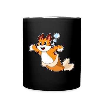Tiger Mermaid - Full Colour Mug - black - Front