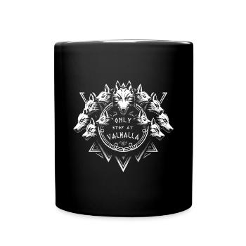 Les loups du Valhalla - Citation Viking - Mug uni - noir - Devant