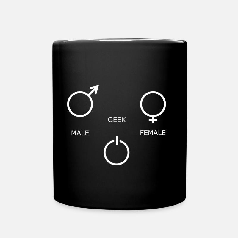 Männlich Weiblich Geek - Tasse einfarbig - Schwarz