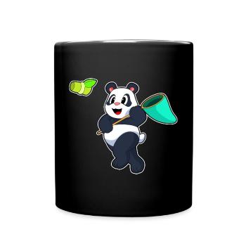 Pêche au filet de débarquement du panda pêcheur - Mug uni - noir - Devant