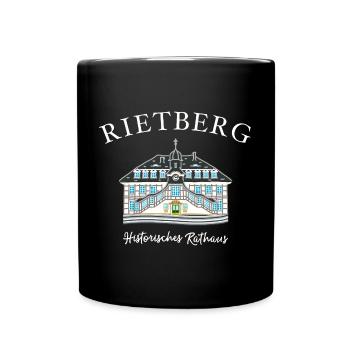 Rietberg Historisches Rathaus, Handzeichnung - Tasse einfarbig - Schwarz - Vorne
