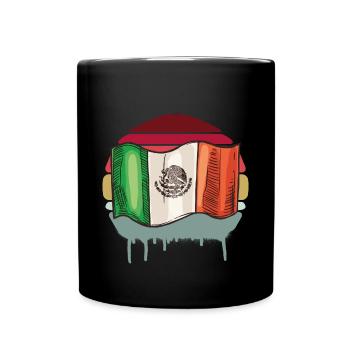 Drapeau rétro du Mexique - Mug uni - noir - Devant