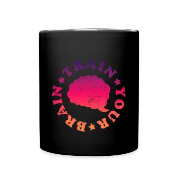 Train your Brain - Tasse einfarbig - Schwarz - Vorne