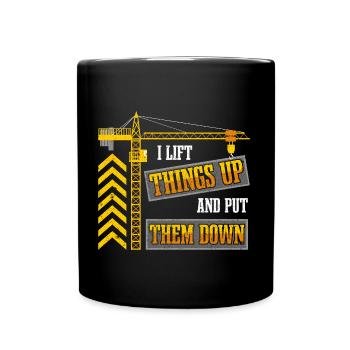 Construction d’un grutier - Mug uni - noir - Devant