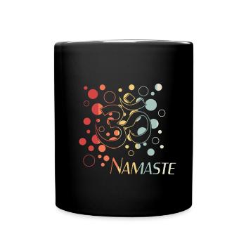 Yoga, Chakra, Namaste - Tasse einfarbig - Schwarz - Vorne