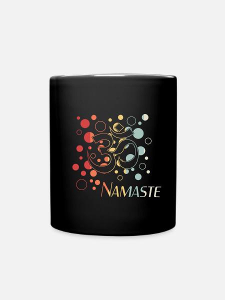 Yoga, Chakra, Namaste - Tasse einfarbig - Schwarz