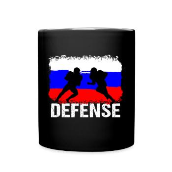 American Football Russland Defense - Tasse einfarbig - Schwarz - Vorne