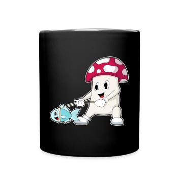 Pêche aux poissons pêcheurs aux champignons - Mug uni - noir - Devant