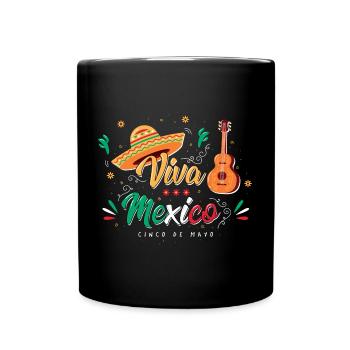 Viva Mexico - Cinco de Mayo - Fiesta Party - Tasse einfarbig - Schwarz - Vorne