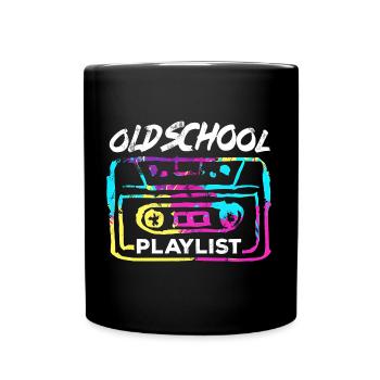 Old school playlist - Full Colour Mug - black - Front