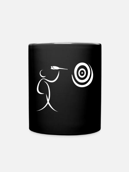 Minimalist darts dart player with dart and dart - Full Colour Mug - black