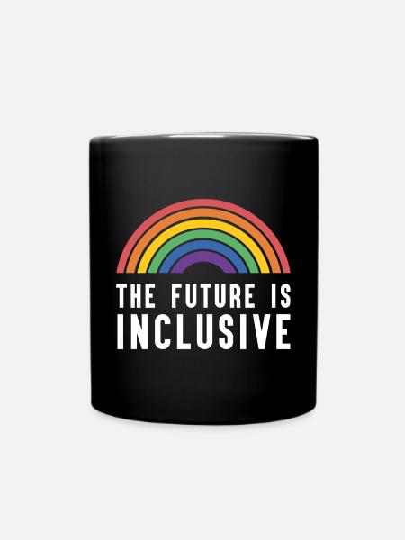 Pride Month LGBT - The Future is Inclusive - Full Colour Mug - black