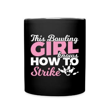Bowling player - Full Colour Mug - black - Front