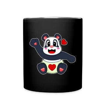 Couche pour bébé panda - Mug uni - noir - Devant