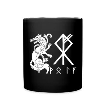 White Wolf Fenrir - Full Colour Mug - black - Front