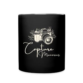 Photographie Citation Capturer des souvenirs - Mug uni - noir - Devant