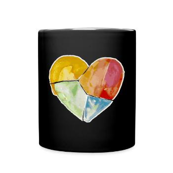 Herzgefühle - Tasse einfarbig - Schwarz - Vorne