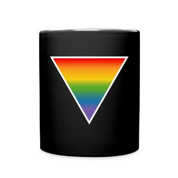 Regenbogen LGBTQIA triangle white - Tasse einfarbig - Schwarz - Vorne