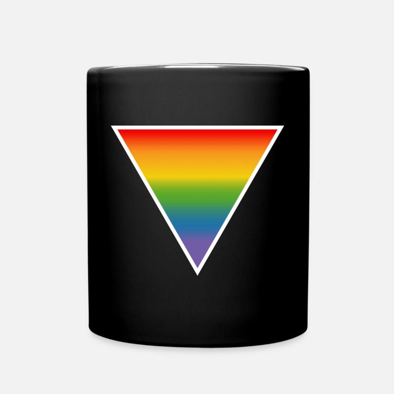 Rainbow LGBTQIA triangle white - Full Colour Mug - black