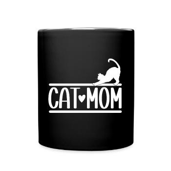 Katzen Mama Ich liebe Katzen Cat mom - Tasse einfarbig - Schwarz - Vorne