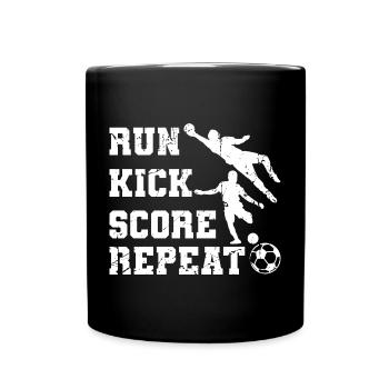 Run Kick Score Repeat - Full Colour Mug - black - Front