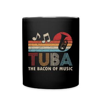 Retro Tuba Tubist Blasmusik Musiker - Tasse einfarbig - Schwarz - Vorne