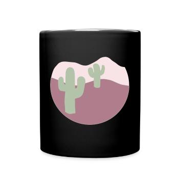 Desert with cacti - Full Colour Mug - black - Front