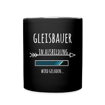 Gleisbauer Ausbildung Beruf Geschenk - Tasse einfarbig - Schwarz - Vorne